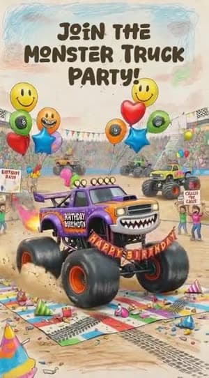 Monster Truck video invitation