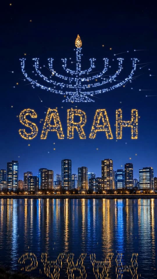 Drone Menorah video invitation