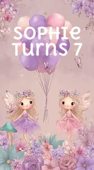 Pink & Purple Fairy video invitation