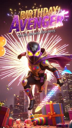 Birthday Avenger video invitation