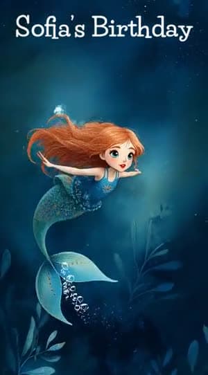 Ginger-haired Mermaid video invitation