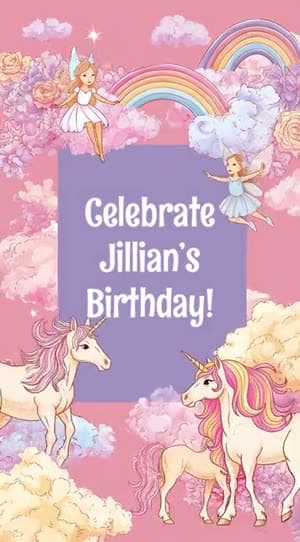 Unicorns & Fairies video invitation