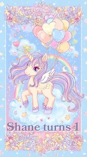 Unicorn Pastel Blue video invitation